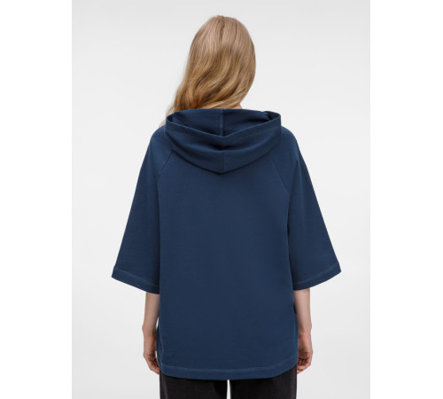 Футболка оверсайз унисекс с капюшоном Neofit, темно-синяя