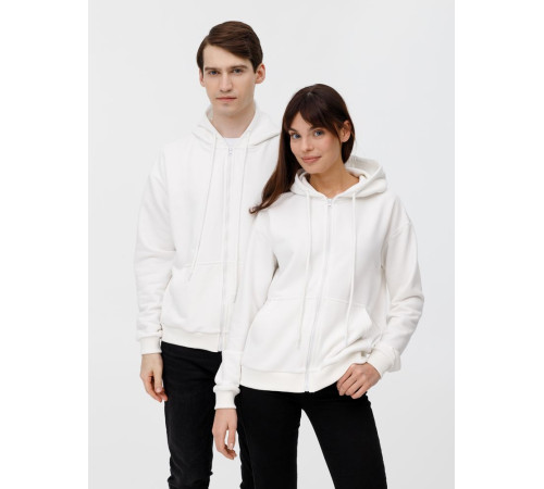 Толстовка унисекс оверсайз на молнии Zippy Terry, белая