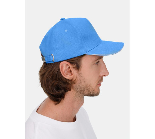 Бейсболка Classic 2.0, синяя с белым кантом