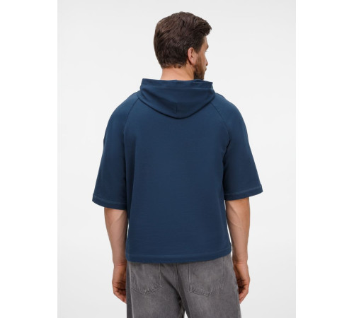 Футболка оверсайз унисекс с капюшоном Neofit, темно-синяя