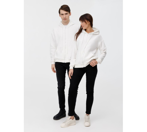 Толстовка унисекс оверсайз на молнии Zippy Terry, белая