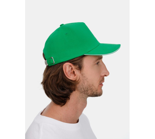 Бейсболка Long Beach, ярко-зеленая с белым