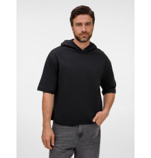 Футболка оверсайз унисекс с капюшоном Neofit, черная