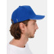 Бейсболка Long Beach, ярко-синяя с белым