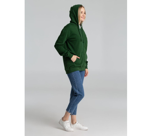 Толстовка на молнии с капюшоном Siverga Heavy 2.0, темно-зеленая