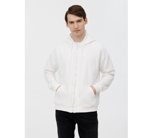 Толстовка унисекс оверсайз на молнии Zippy Terry, белая