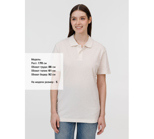 Рубашка поло унисекс Pulse, молочно-белая