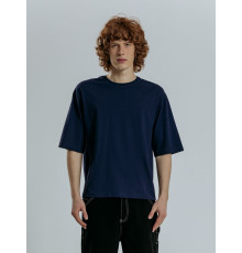 Футболка оверсайз унисекс Base Space, темно-синяя