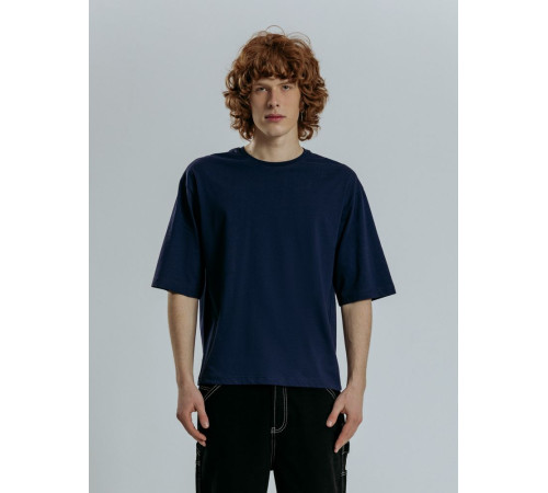 Футболка оверсайз унисекс Base Space, темно-синяя
