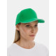 Бейсболка Long Beach, ярко-зеленая с белым