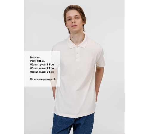 Рубашка поло унисекс Pulse, молочно-белая