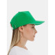 Бейсболка Long Beach, ярко-зеленая с белым