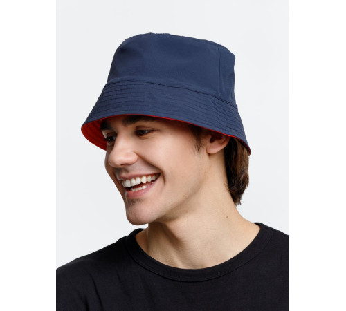 Панама Nylon двусторонняя, темно-синяя с красным