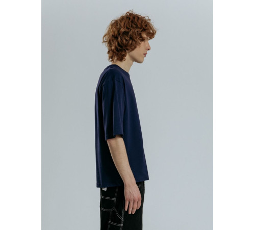 Футболка оверсайз унисекс Base Space, темно-синяя