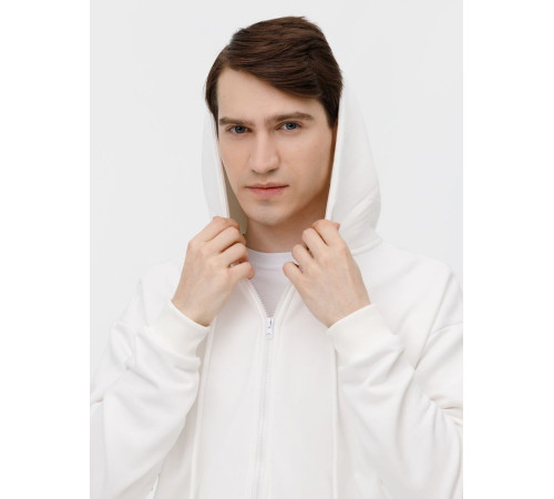 Толстовка унисекс оверсайз на молнии Zippy Terry, белая