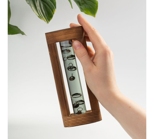 Термометр «Галилей» в деревянном корпусе, серый