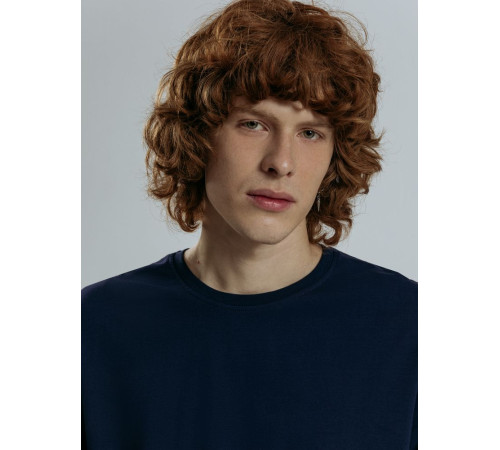 Футболка оверсайз унисекс Base Space, темно-синяя