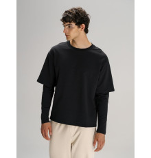 Футболка оверсайз с двойным рукавом Kosmos, черная