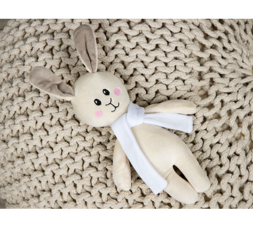 Мягкая игрушка Beastie Toys, заяц с белым шарфом