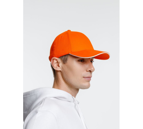 Бейсболка Spiker, оранжевая с белым