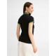 Рубашка поло женская Pasadena Women 200 с контрастной отделкой, черная с зеленым