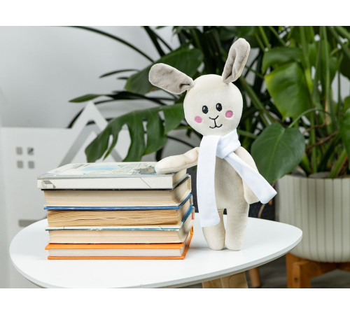 Мягкая игрушка Beastie Toys, заяц с белым шарфом