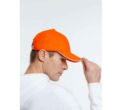 Бейсболка Spiker, оранжевая с белым