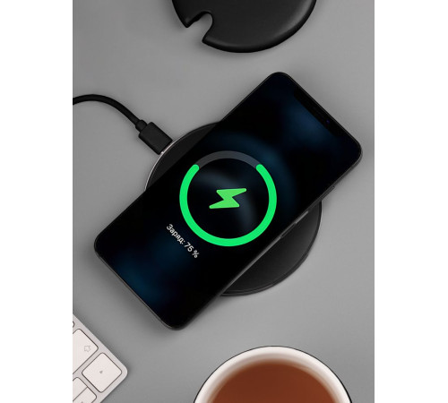 Кружка с подогревом и беспроводной зарядкой Dual Base ver. 2.0 Matt, черная