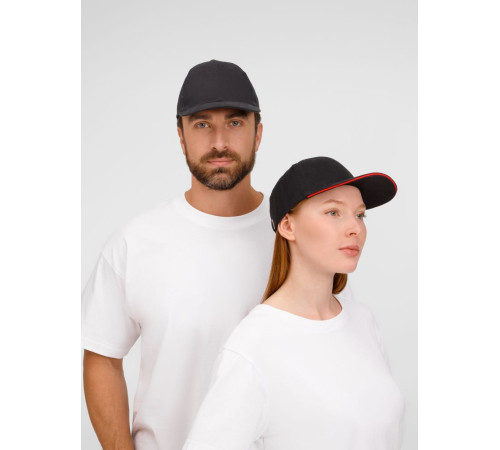 Бейсболка Buffalo, черная с красным