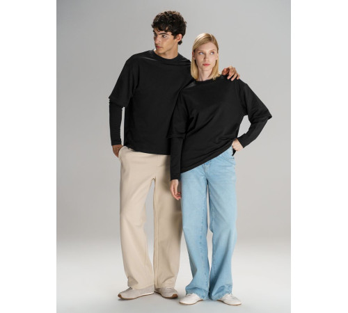 Футболка оверсайз с двойным рукавом Kosmos, черная