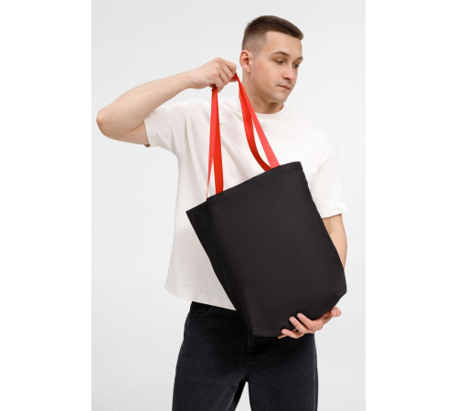 Шопер B5, черный с красными ручками