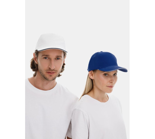 Бейсболка Long Beach, белая с темно-синим