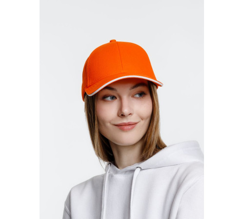 Бейсболка Spiker, оранжевая с белым