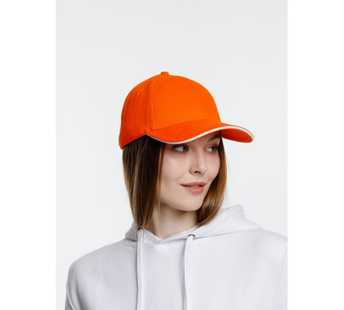 Бейсболка Spiker, оранжевая с белым
