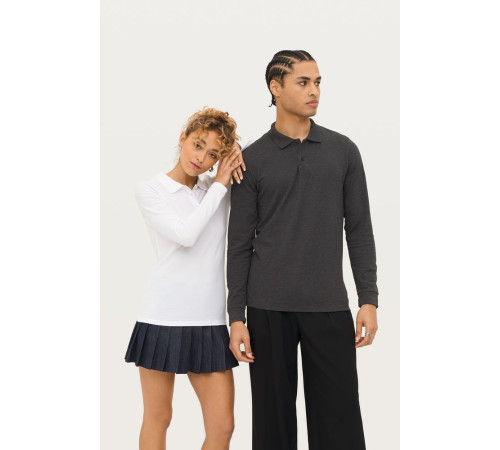 Рубашка поло женская с длинным рукавом Perfect LSL Women, черный меланж