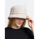 Панама Bucket двусторонняя утепленная, темно-серая с бежевым