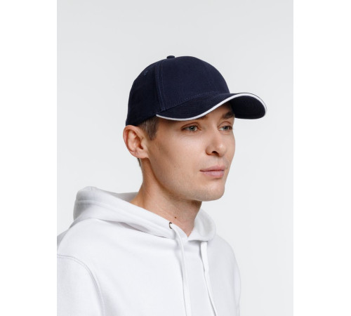 Бейсболка Spiker, темно-синяя с белым