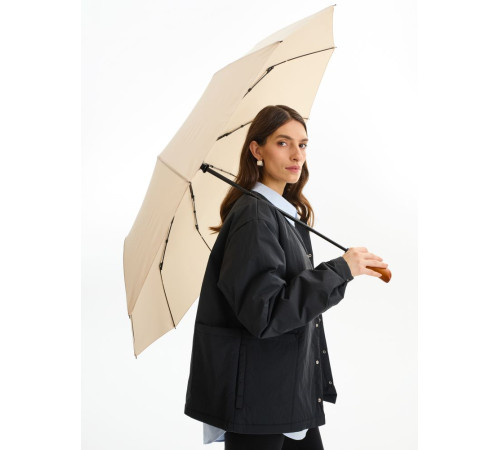 Зонт складной Cloudburst в подарочной упаковке, бежевый