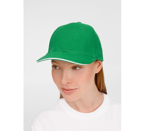 Бейсболка Buffalo, ярко-зеленая с белым