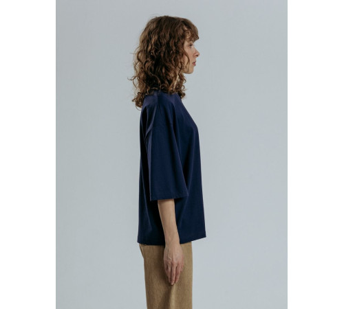 Футболка оверсайз унисекс Base Space, темно-синяя