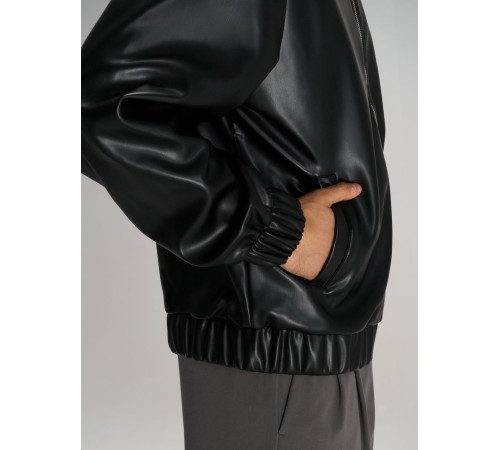 Бомбер из искусственной кожи Univer, черный