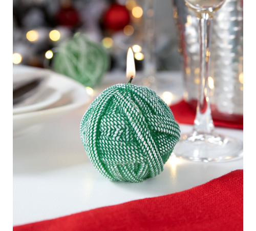 Свеча Kniteam, клубок, зеленый