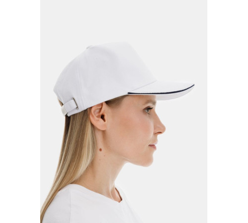 Бейсболка Long Beach, белая с темно-синим