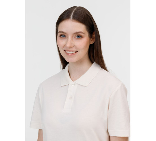 Рубашка поло унисекс Pulse, молочно-белая