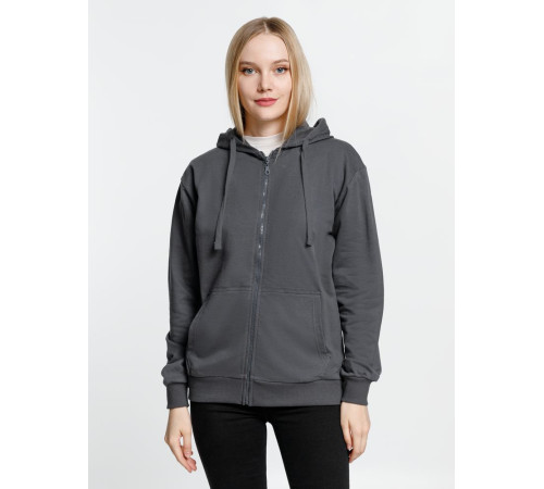 Толстовка на молнии с капюшоном Siverga 2.0, темно-серая (графит)