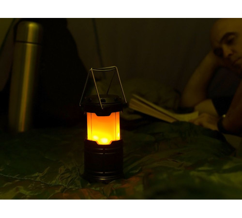 Кемпинговый фонарь с имитацией пламени Lindau Flame, черный