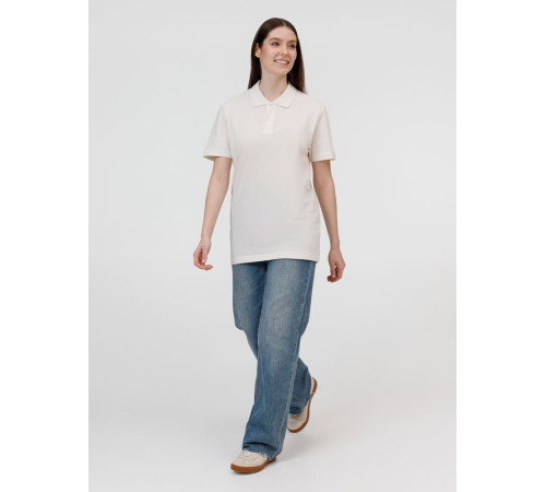 Рубашка поло унисекс Pulse, молочно-белая