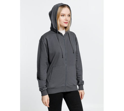 Толстовка на молнии с капюшоном Siverga 2.0, темно-серая (графит)