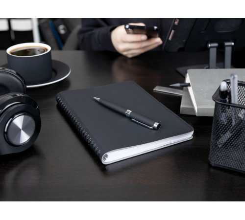 Ручка шариковая Broad Ring Soft Touch, черная