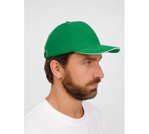 Бейсболка Buffalo, ярко-зеленая с белым